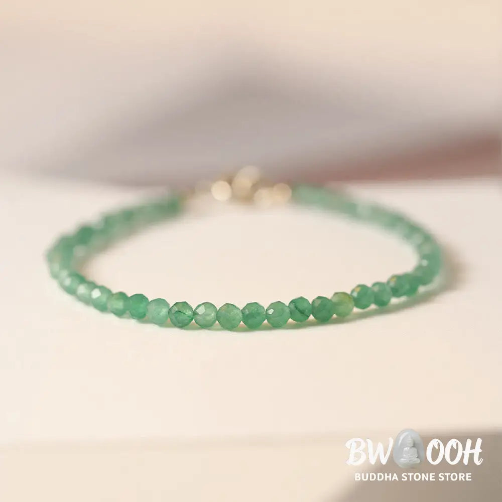Buddha Stones 3mm Small Green Aventurine Ultra-Thin Beads Luck Bracelet - BWOOOH - Bracelet