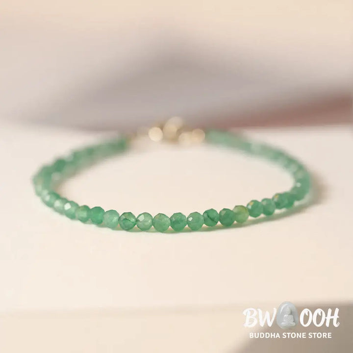 Buddha Stones 3mm Small Green Aventurine Ultra-Thin Beads Luck Bracelet - BWOOOH - Bracelet