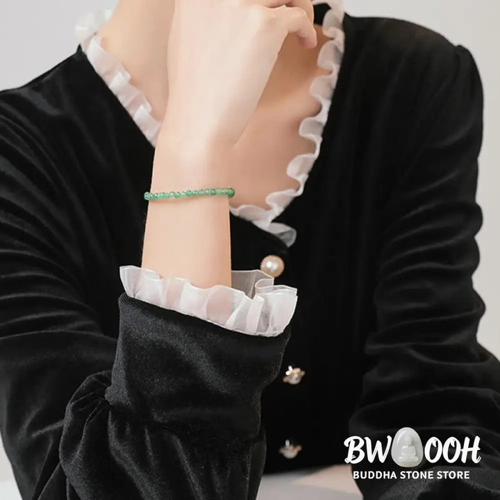 Buddha Stones 3mm Small Green Aventurine Ultra-Thin Beads Luck Bracelet - BWOOOH - Bracelet