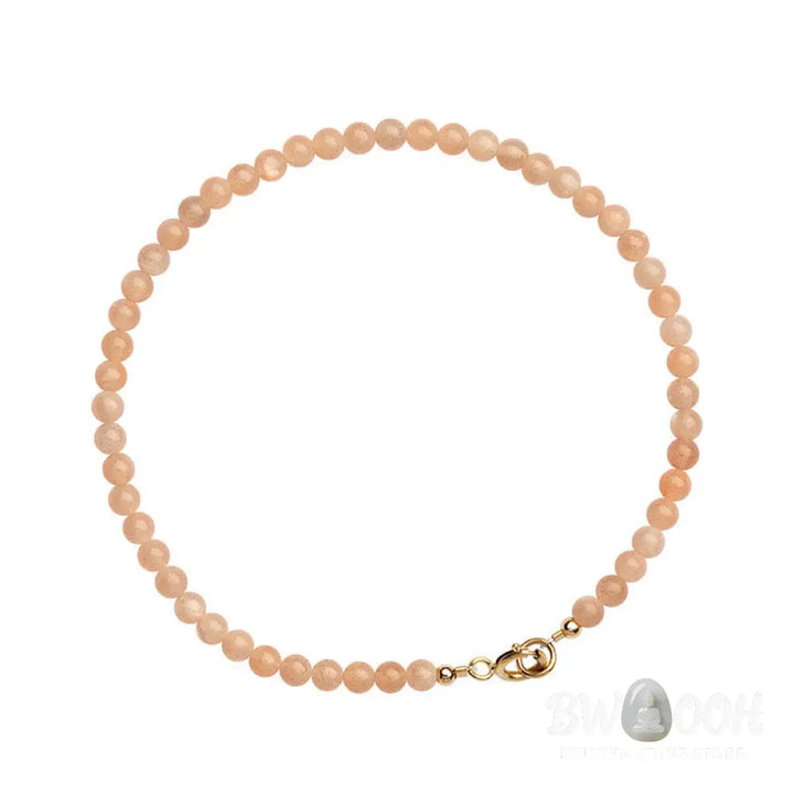 Buddha Stones 3mm Sun Stone Ultra-thin Beads 14k Gold Plated Copper Wealth Bracelet - BWOOOH - Bracelet