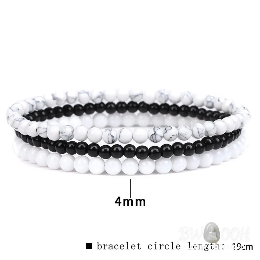 Buddha Stones 3Pcs Natural Crystal Stone Inner Peace Spiritual Bracelet - BWOOOH - Bracelet