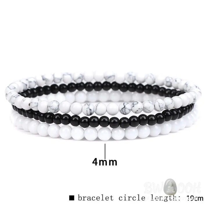 Buddha Stones 3Pcs Natural Crystal Stone Inner Peace Spiritual Bracelet - BWOOOH - Bracelet