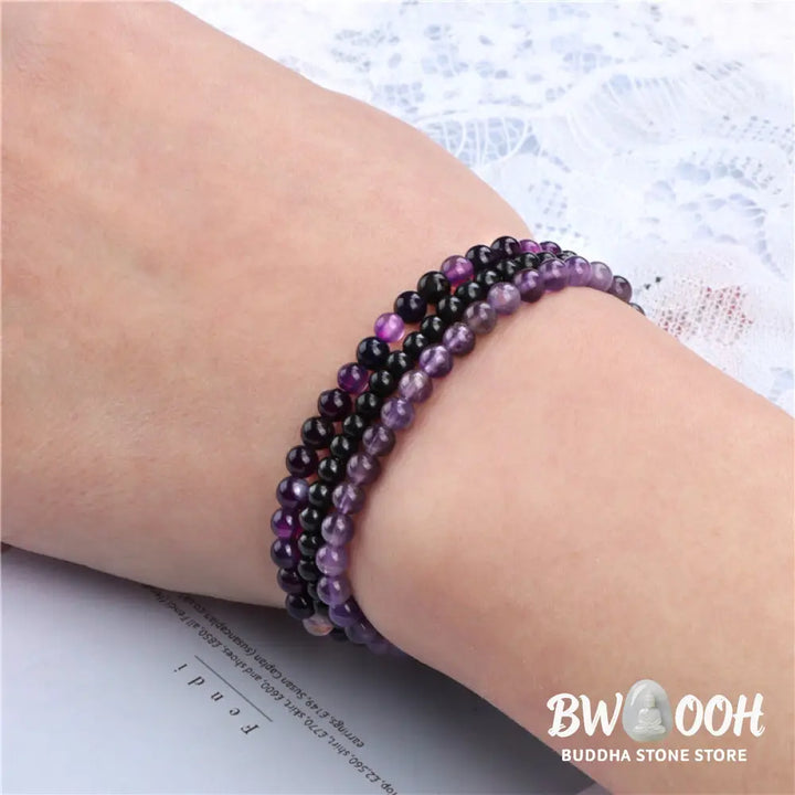 Buddha Stones 3Pcs Natural Crystal Stone Inner Peace Spiritual Bracelet - BWOOOH - Bracelet
