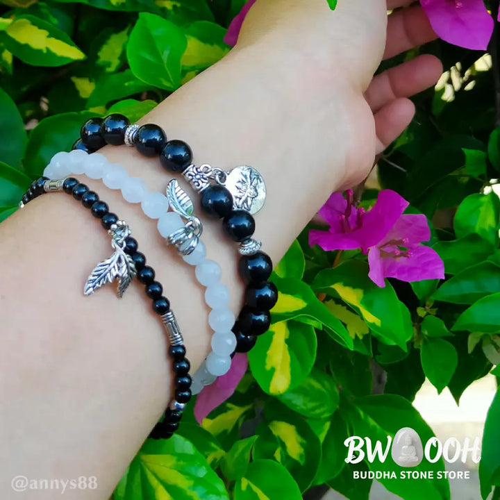 Buddha Stones 3PCS Natural Quartz Crystal Beaded Healing Energy Lotus Bracelet - BWOOOH - Bracelet