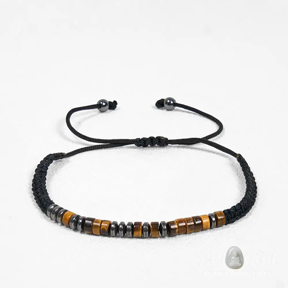 Buddha Stones 3Pcs Tiger Eye Lava Rock Protection Bracelet Set - BWOOOH - 3Pcs Tiger Eye Set(Wrist Circumference: