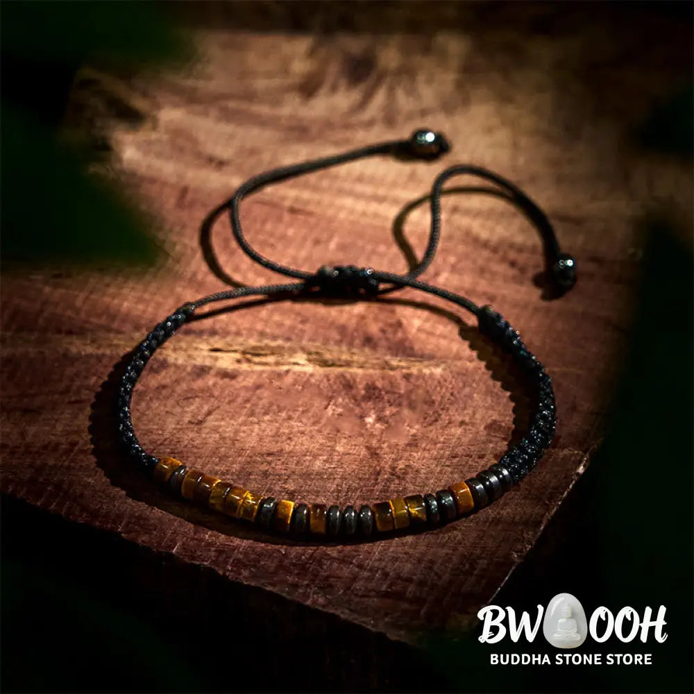 Buddha Stones 3Pcs Tiger Eye Lava Rock Protection Bracelet Set - BWOOOH - 3Pcs Tiger Eye Set(Wrist Circumference:
