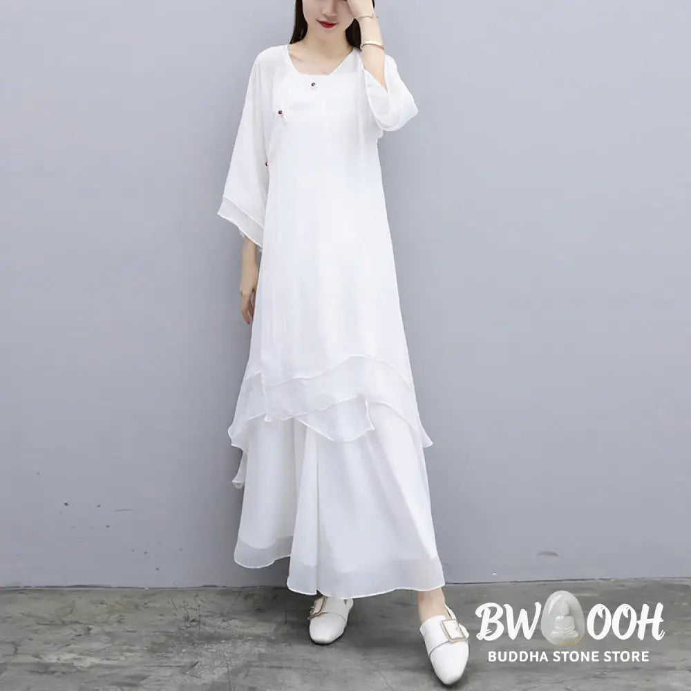Buddha Stones 3Pcs Yoga Chiffon Clothing Uniform Meditation Zen Practice Women’s Set - Clothes