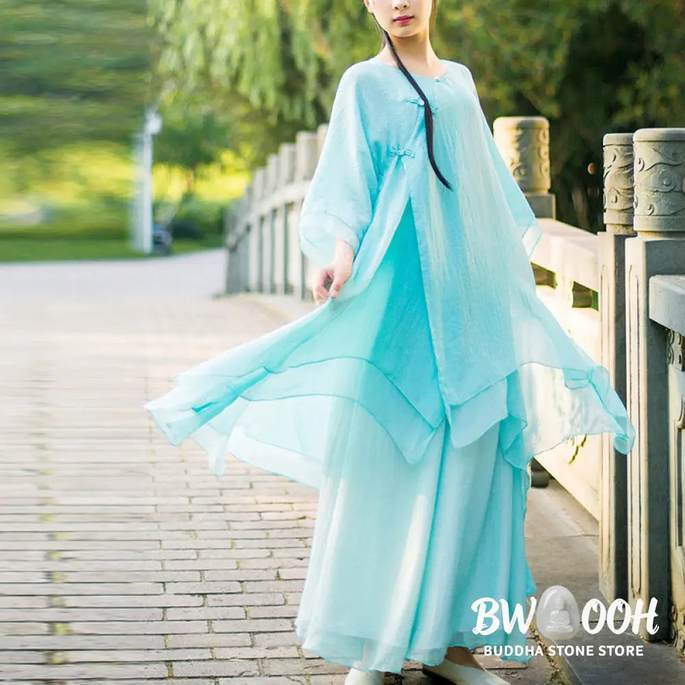 Buddha Stones 3Pcs Yoga Chiffon Clothing Uniform Meditation Zen Practice Women’s Set - Clothes