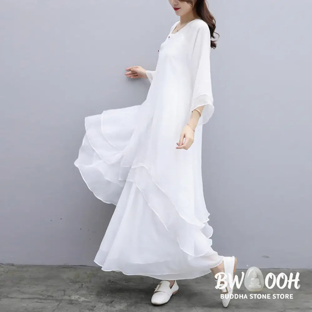 Buddha Stones 3Pcs Yoga Chiffon Clothing Uniform Meditation Zen Practice Women’s Set - Clothes