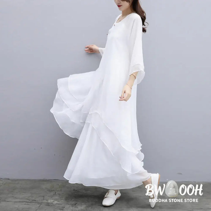 Buddha Stones 3Pcs Yoga Chiffon Clothing Uniform Meditation Zen Practice Women’s Set - Clothes