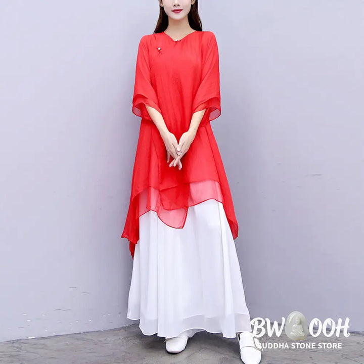 Buddha Stones 3Pcs Yoga Chiffon Clothing Uniform Meditation Zen Practice Women’s Set - Clothes