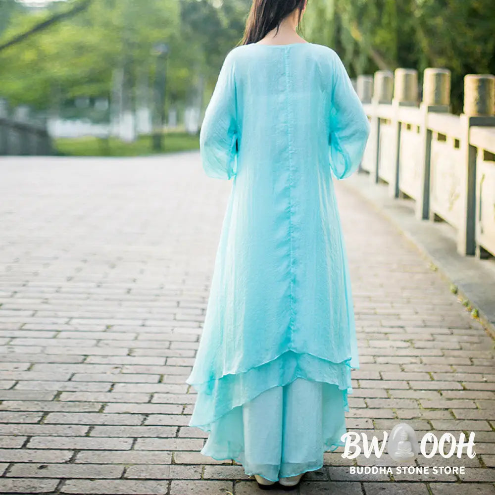 Buddha Stones 3Pcs Yoga Chiffon Clothing Uniform Meditation Zen Practice Women’s Set - Clothes