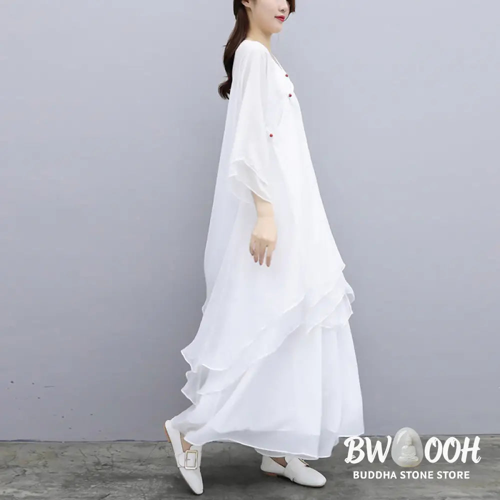 Buddha Stones 3Pcs Yoga Chiffon Clothing Uniform Meditation Zen Practice Women’s Set - Clothes