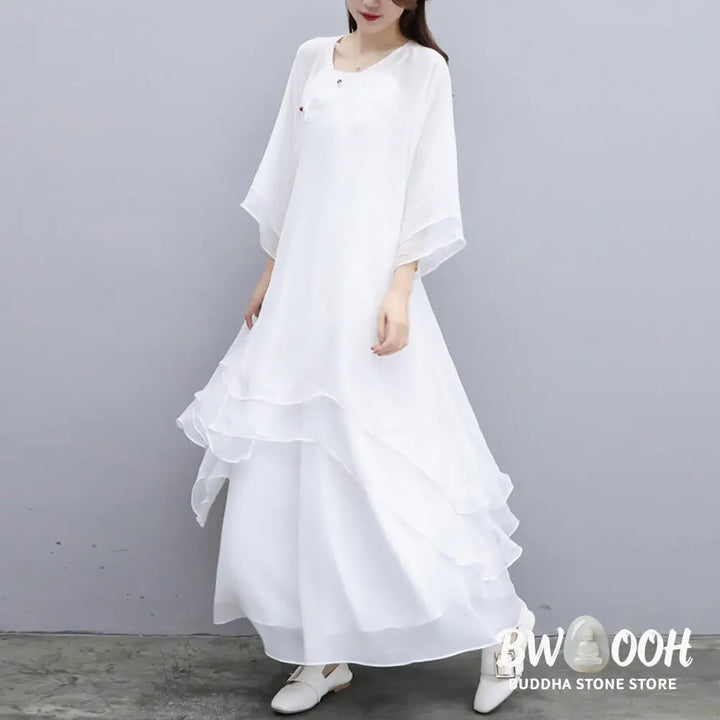 Buddha Stones 3Pcs Yoga Chiffon Clothing Uniform Meditation Zen Practice Women’s Set - Clothes