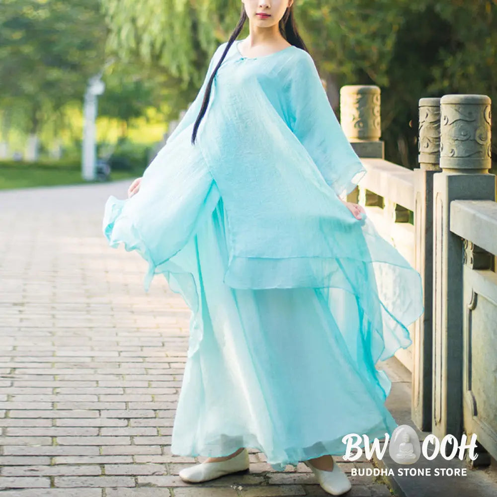Buddha Stones 3Pcs Yoga Chiffon Clothing Uniform Meditation Zen Practice Women’s Set - Clothes