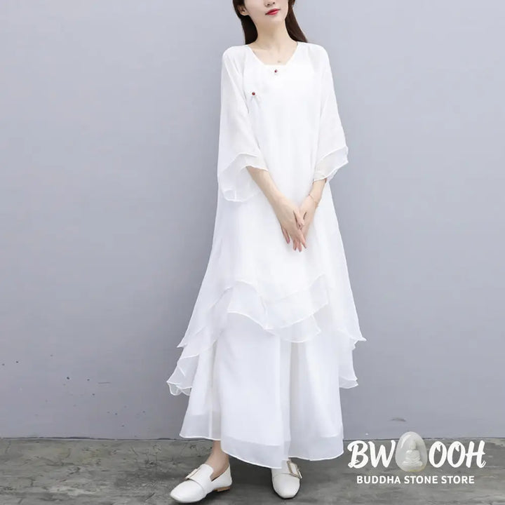 Buddha Stones 3Pcs Yoga Chiffon Clothing Uniform Meditation Zen Practice Women’s Set - Clothes