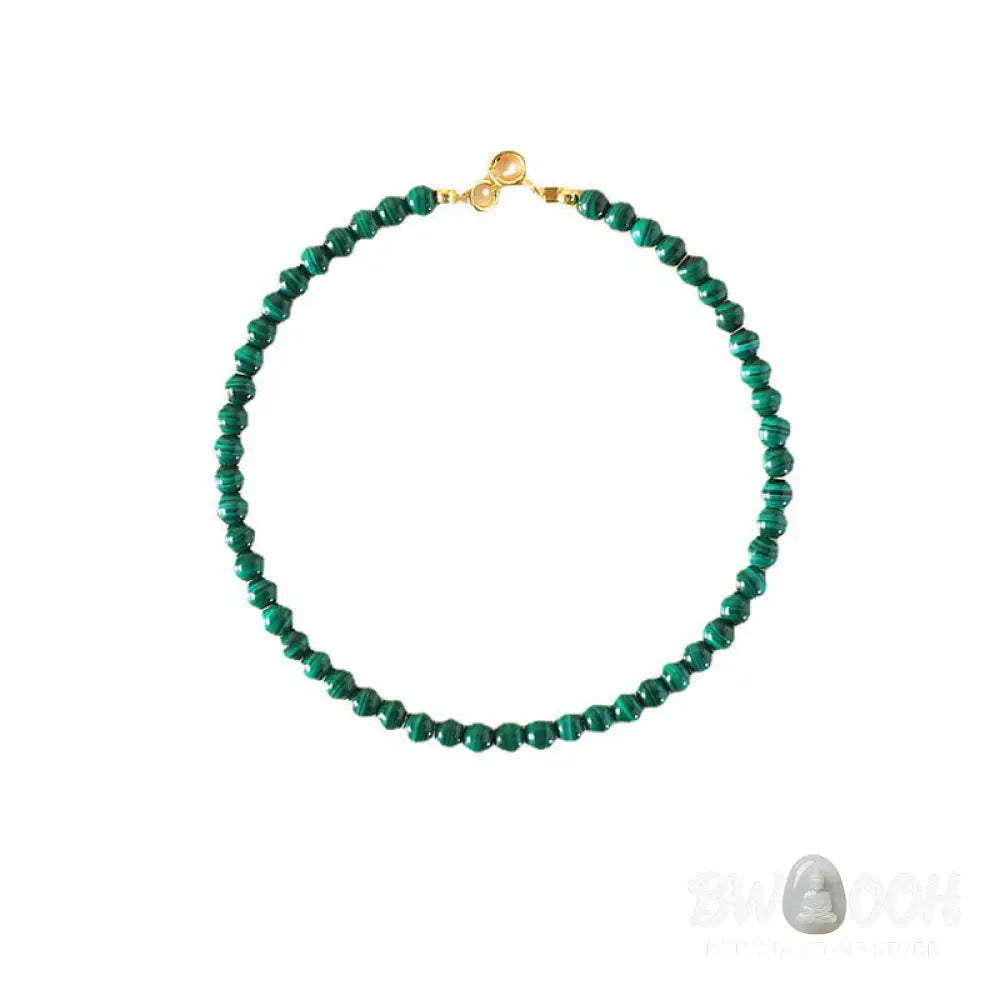Buddha Stones 4mm Natural Malachite Beads 14k Gold Plated Copper Anti-anxiety Bracelet - BWOOOH - Bracelet