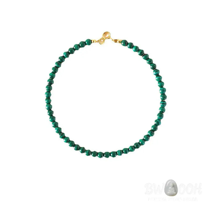 Buddha Stones 4mm Natural Malachite Beads 14k Gold Plated Copper Anti-anxiety Bracelet - BWOOOH - Bracelet