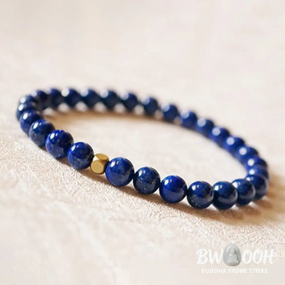 Buddha Stones 4mm Ultra-thin Lazurite Beads Self Care Bracelet - BWOOOH - 4mm Lazurite(Wrist Circumference: 14-16cm)