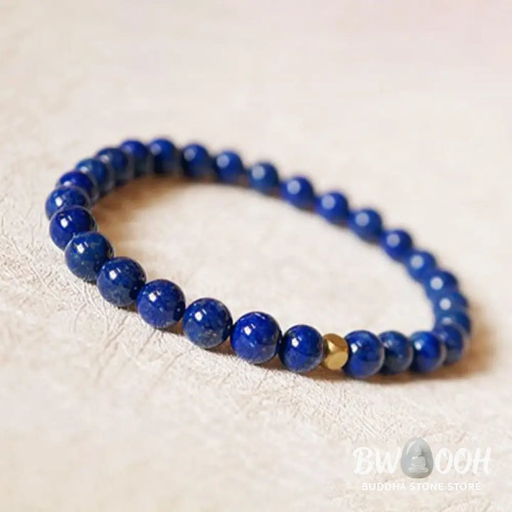 Buddha Stones 4mm Ultra-thin Lazurite Beads Self Care Bracelet - BWOOOH - 4mm Lazurite(Wrist Circumference: 14-16cm)