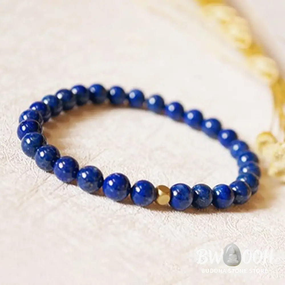 Buddha Stones 4mm Ultra-thin Lazurite Beads Self Care Bracelet - BWOOOH - 4mm Lazurite(Wrist Circumference: 14-16cm)