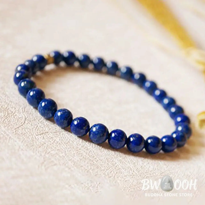 Buddha Stones 4mm Ultra-thin Lazurite Beads Self Care Bracelet - BWOOOH - 4mm Lazurite(Wrist Circumference: 14-16cm)