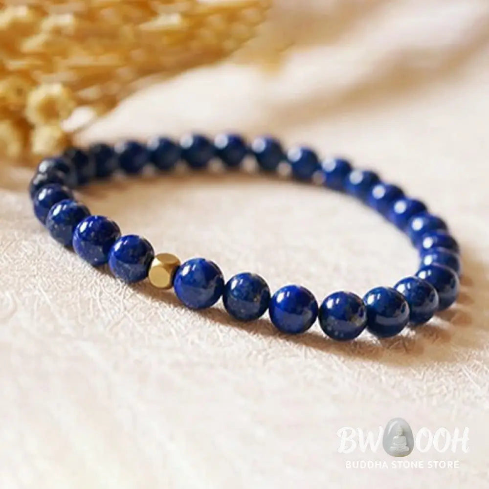 Buddha Stones 4mm Ultra-thin Lazurite Beads Self Care Bracelet - BWOOOH - 4mm Lazurite(Wrist Circumference: 14-16cm)