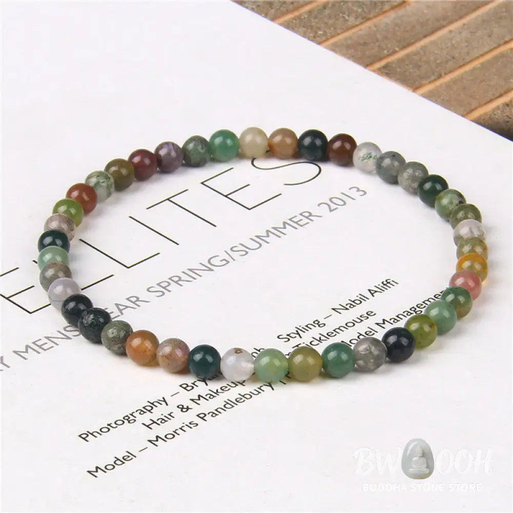 Buddha Stones 4mm Various Stone Crystal Mini Beads Healing Bracelet - BWOOOH - Bracelet