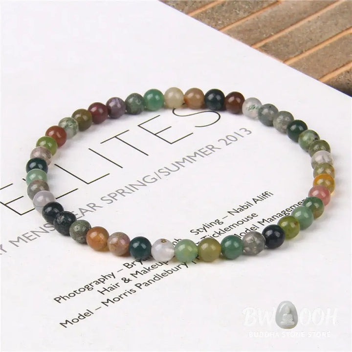 Buddha Stones 4mm Various Stone Crystal Mini Beads Healing Bracelet - BWOOOH - Bracelet