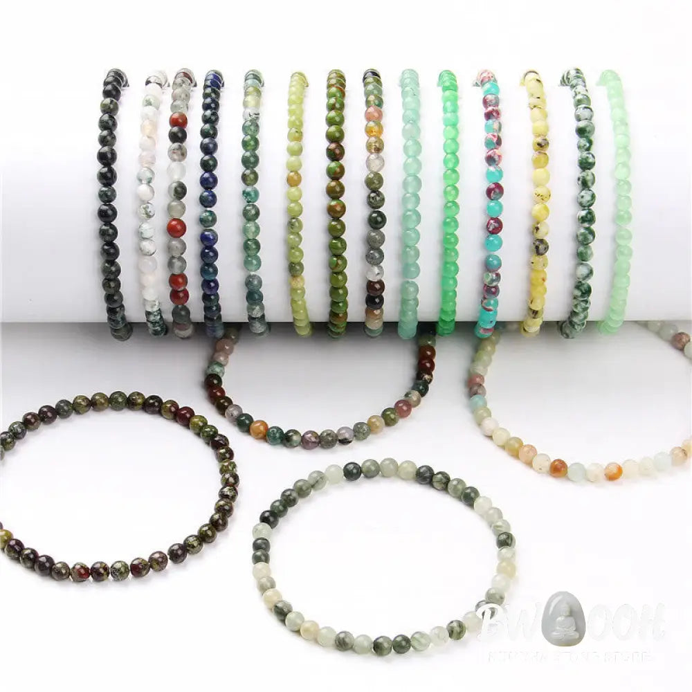 Buddha Stones 4mm Various Stone Crystal Mini Beads Healing Bracelet - BWOOOH - Bracelet