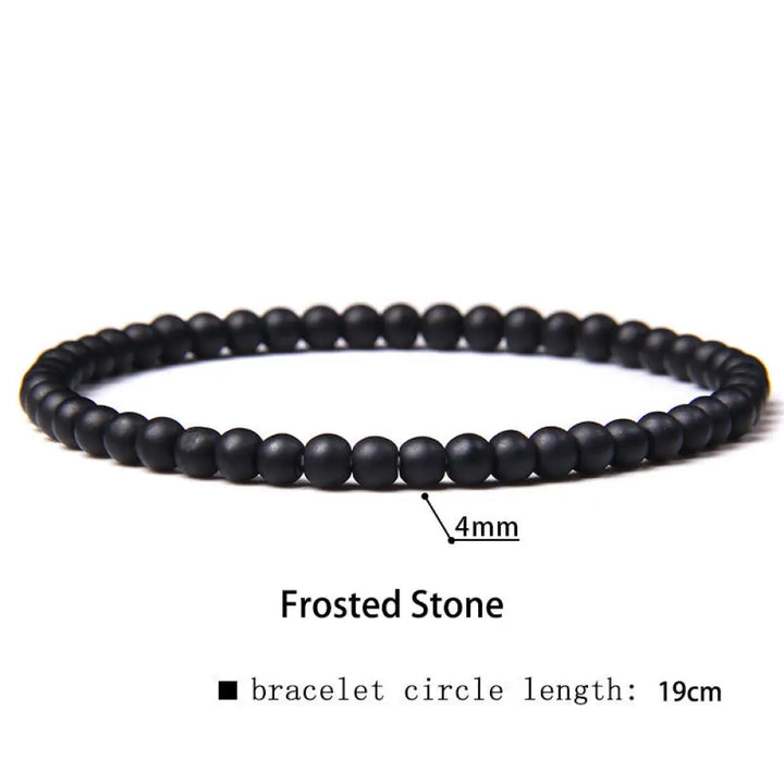 Buddha Stones 4mm Various Stone Crystal Mini Beads Healing Bracelet - BWOOOH - Frosted Stone / 4mm(Wrist Circumference