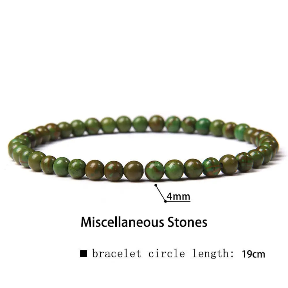 Buddha Stones 4mm Various Stone Crystal Mini Beads Healing Bracelet - BWOOOH - Miscellaneous Stones / 4mm(Wrist