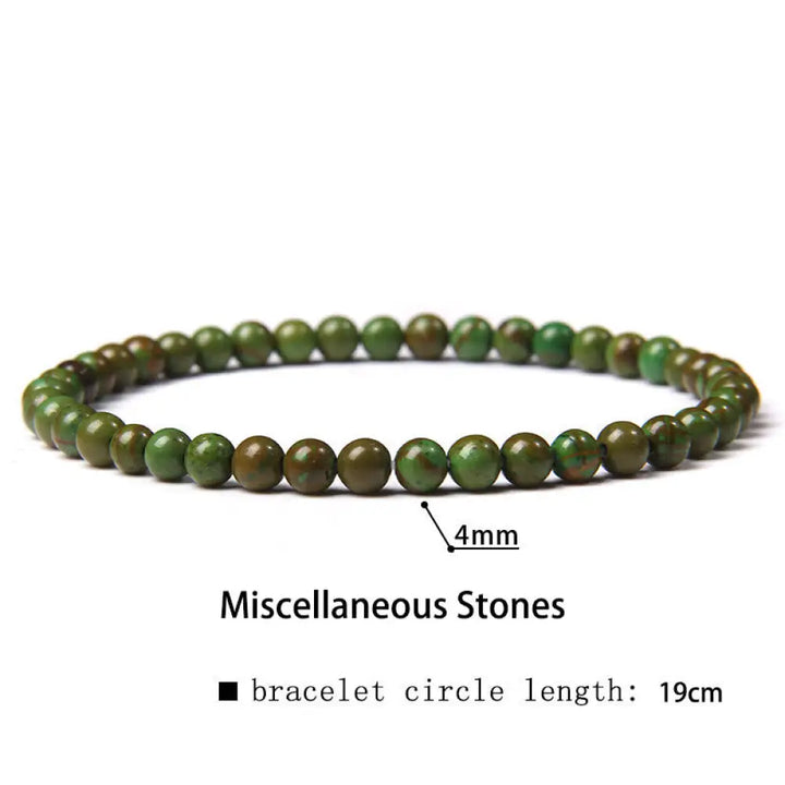 Buddha Stones 4mm Various Stone Crystal Mini Beads Healing Bracelet - BWOOOH - Miscellaneous Stones / 4mm(Wrist