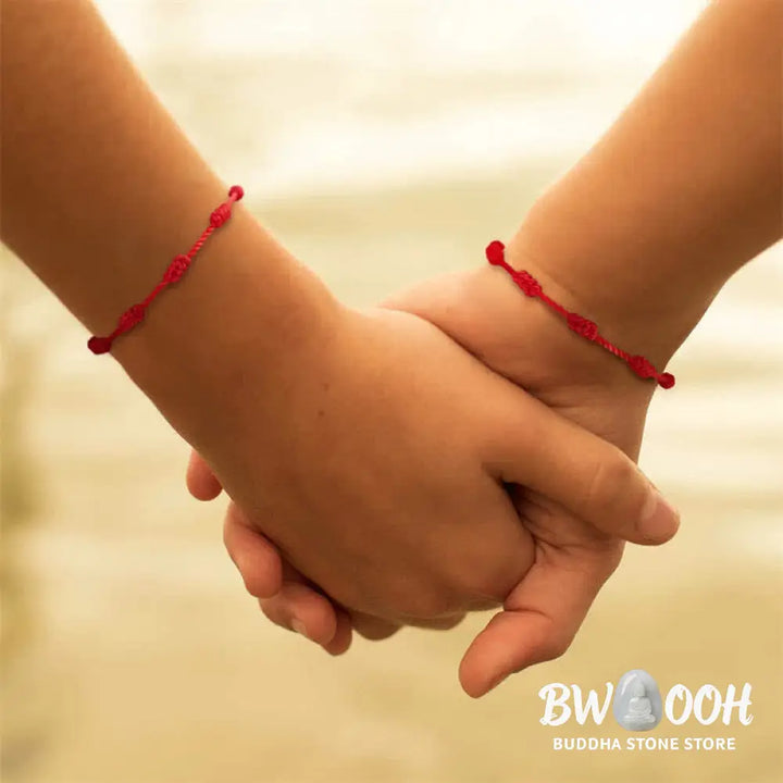 Buddha Stones 4Pcs Evil Eye Seven Knot Red String Protection Bracelet - BWOOOH - 4Pcs Evil Eye&amp;Seven Knot Red