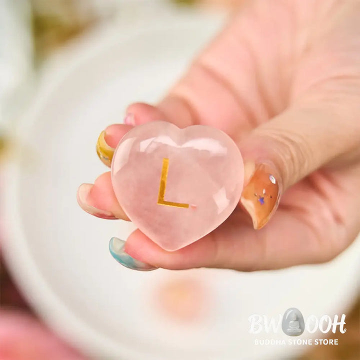 Buddha Stones 4Pcs Love &amp; Comfort Heart Pattern Natural Rose Quartz Healing Crystal Stone Decor - 4Pcs Rose Quartz