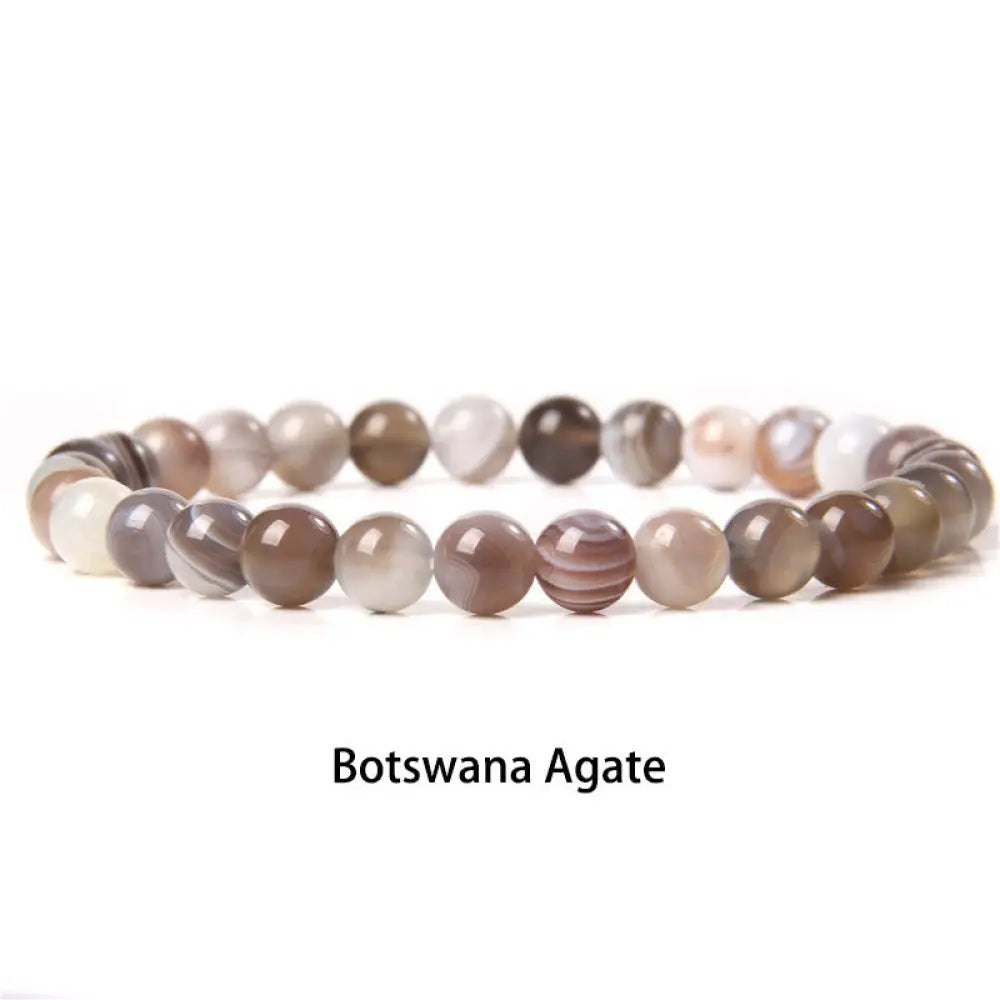 Buddha Stones 6mm Various Stone Crystal Black Glitter Stone Red Tiger Eye Beads Protection Bracelet - BWOOOH - Botswana