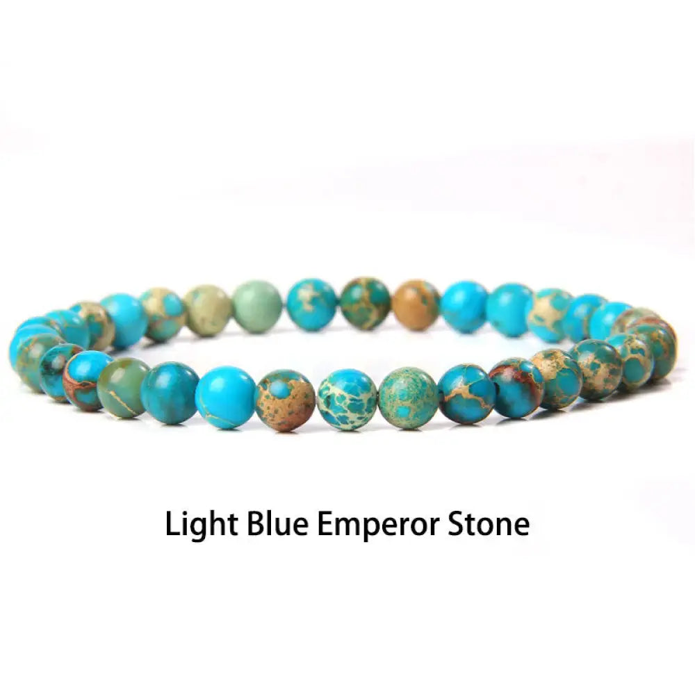 Buddha Stones 6mm Various Stone Crystal Black Glitter Stone Red Tiger Eye Beads Protection Bracelet - BWOOOH - Light