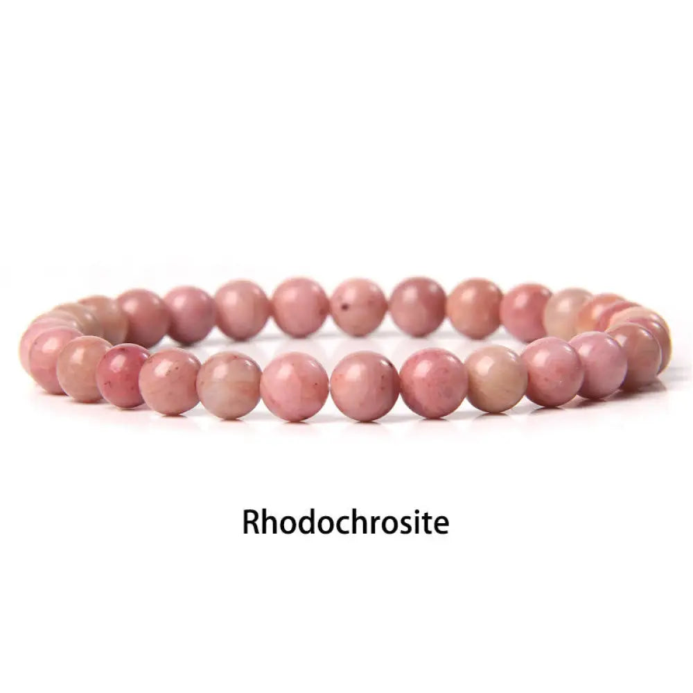 Buddha Stones 6mm Various Stone Crystal Black Glitter Stone Red Tiger Eye Beads Protection Bracelet - BWOOOH