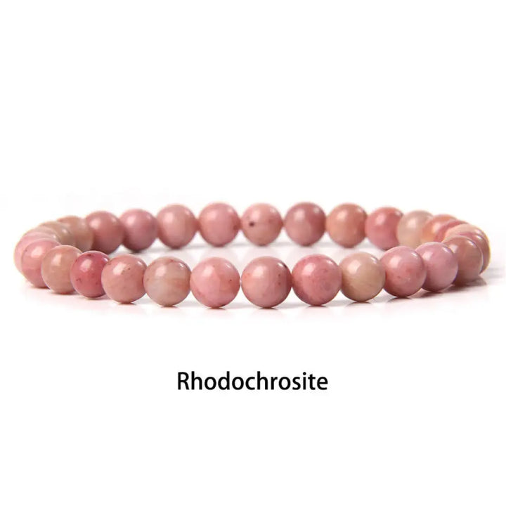 Buddha Stones 6mm Various Stone Crystal Black Glitter Stone Red Tiger Eye Beads Protection Bracelet - BWOOOH