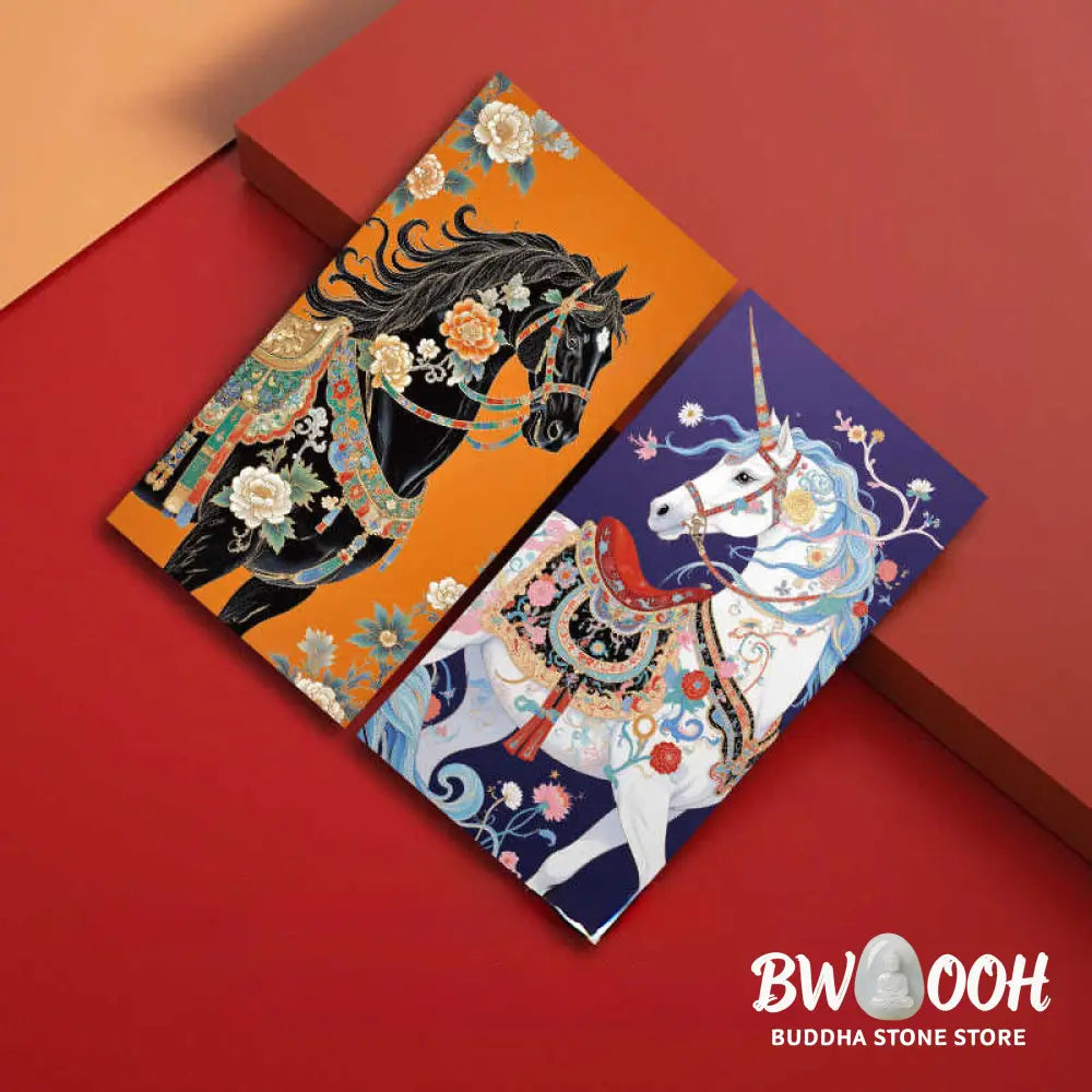Buddha Stones 6pcs Colorful Chinese Red Envelope Year Of The Horse 2026 New Year - 6Pcs Chinese Red
