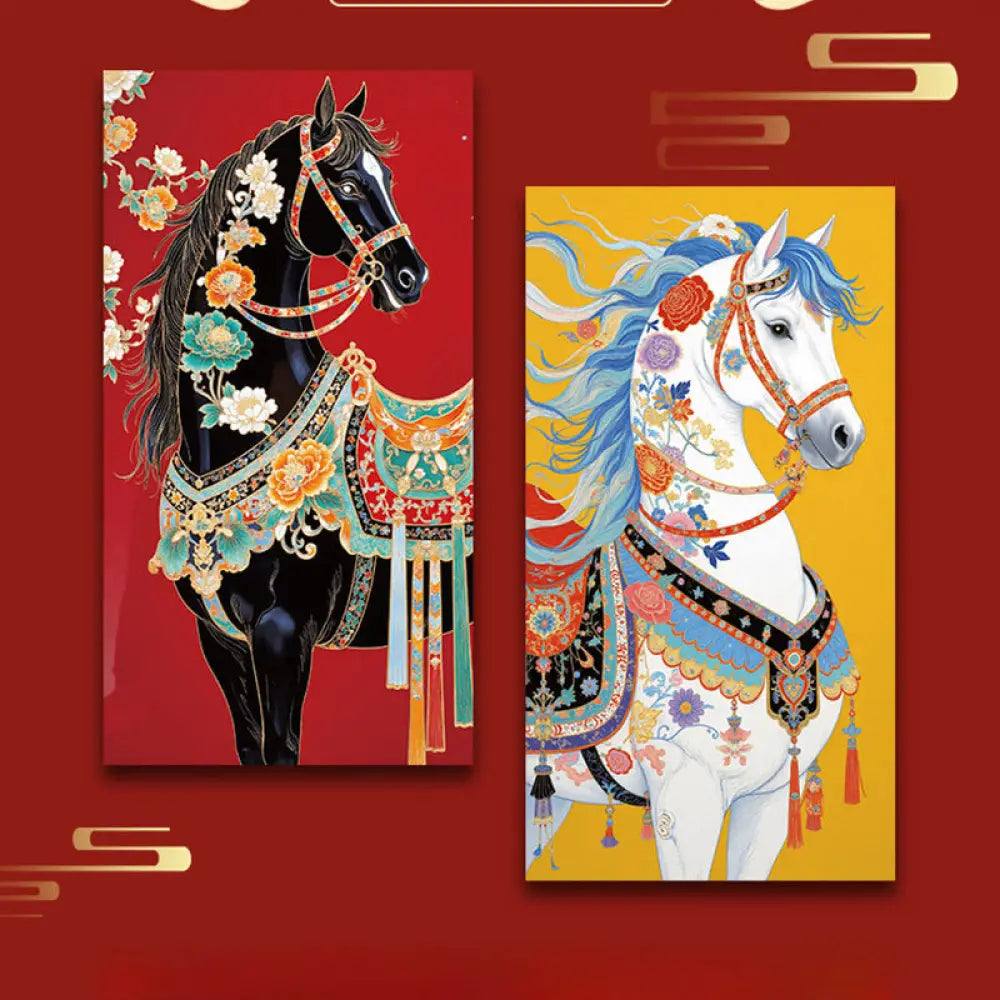 BWOOOH 6pcs Colorful Chinese Red Envelope Year Of The Hor