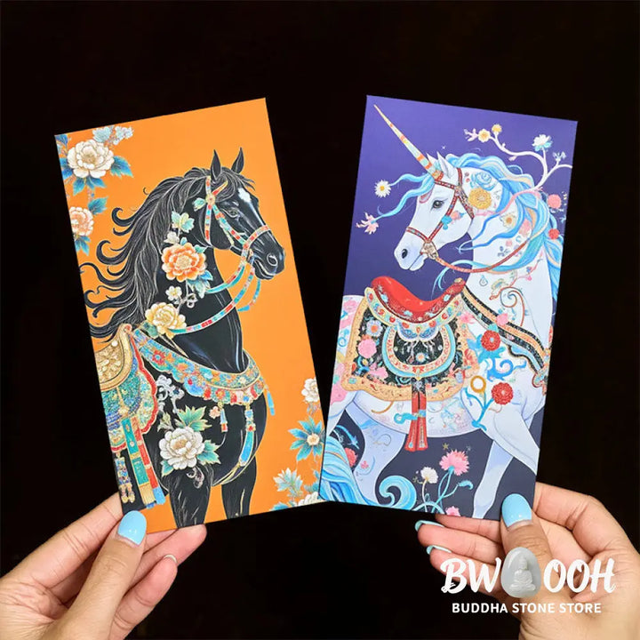 Buddha Stones 6pcs Colorful Chinese Red Envelope Year Of The Horse 2026 New Year - 6Pcs Chinese Red