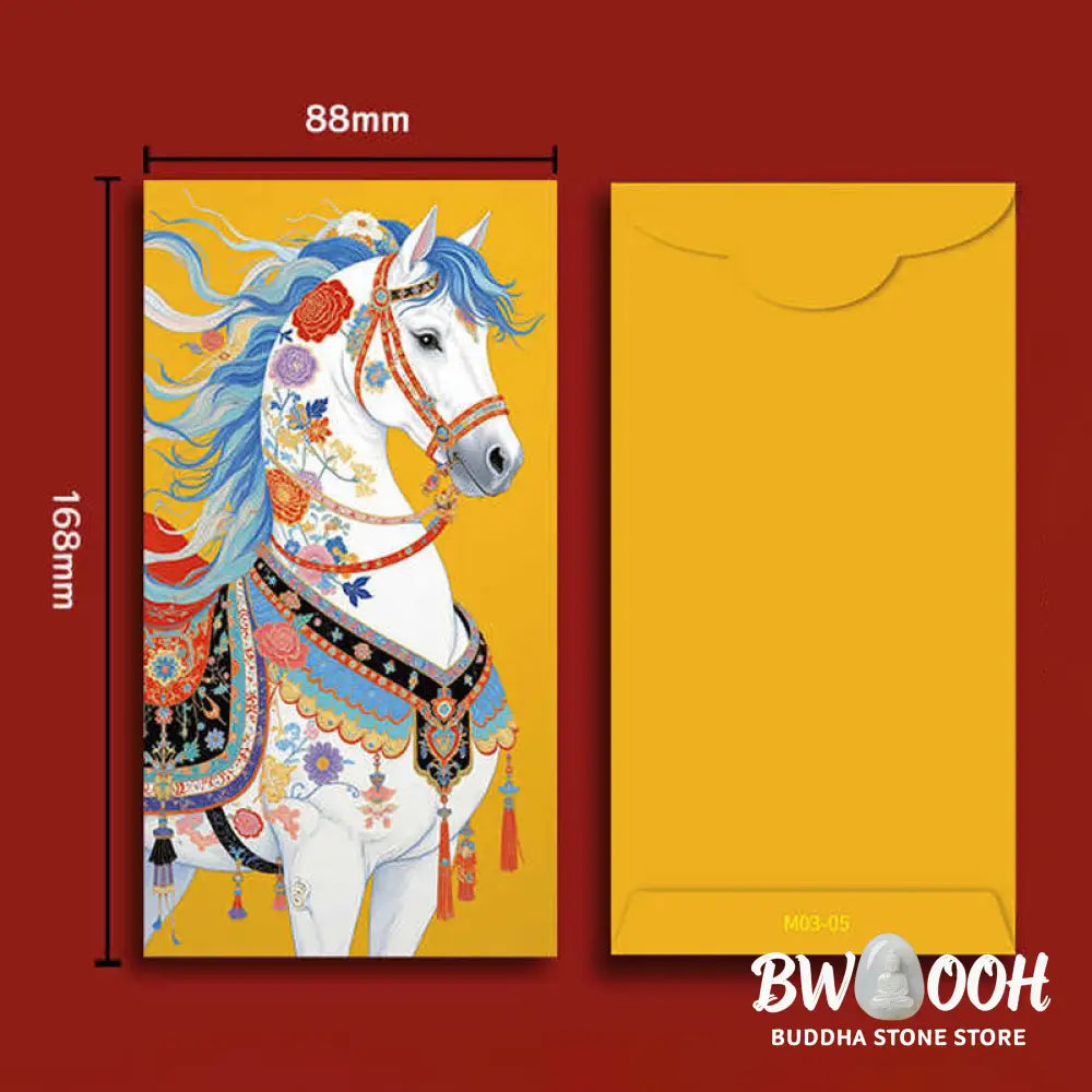 Buddha Stones 6pcs Colorful Chinese Red Envelope Year Of The Horse 2026 New Year - 6Pcs Chinese Red