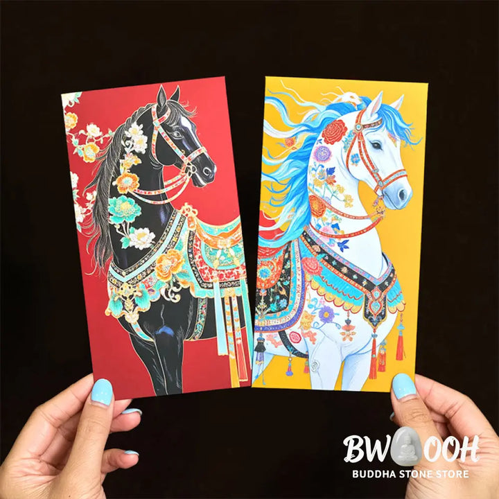 Buddha Stones 6pcs Colorful Chinese Red Envelope Year Of The Horse 2026 New Year - 6Pcs Chinese Red