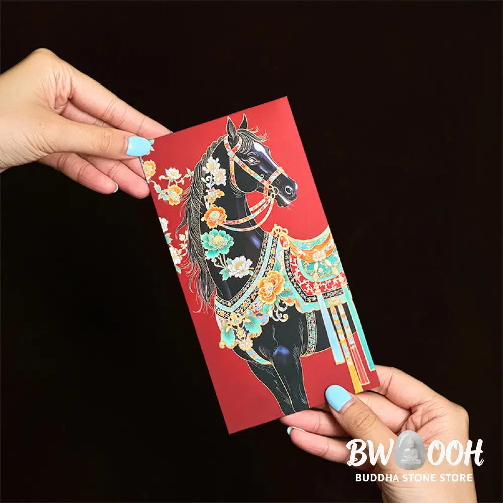 Buddha Stones 6pcs Colorful Chinese Red Envelope Year Of The Horse 2026 New Year - 6Pcs Chinese Red
