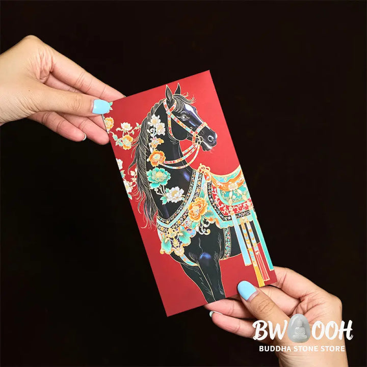 Buddha Stones 6pcs Colorful Chinese Red Envelope Year Of The Horse 2026 New Year - 6Pcs Chinese Red