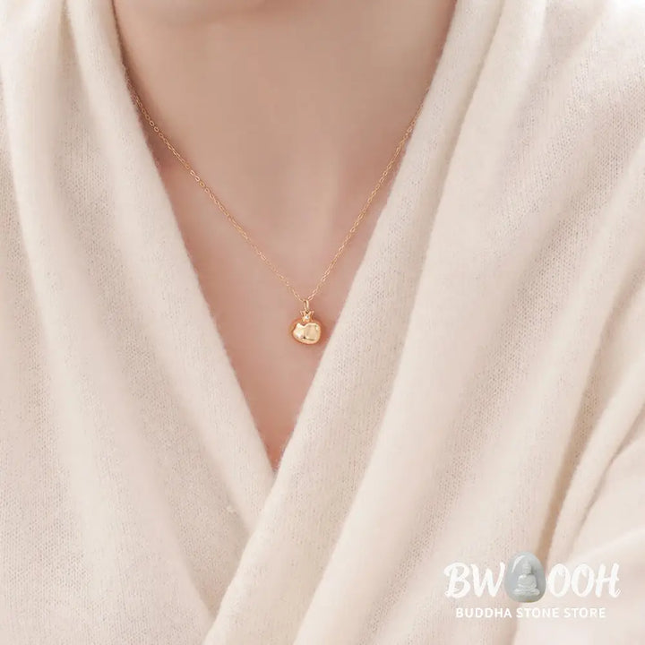 Buddha Stones 925 Sterling Silver 18k Gold Plated Pomegranate Garnet Crystal Passion Charm Necklace Pendant - BWOOOH
