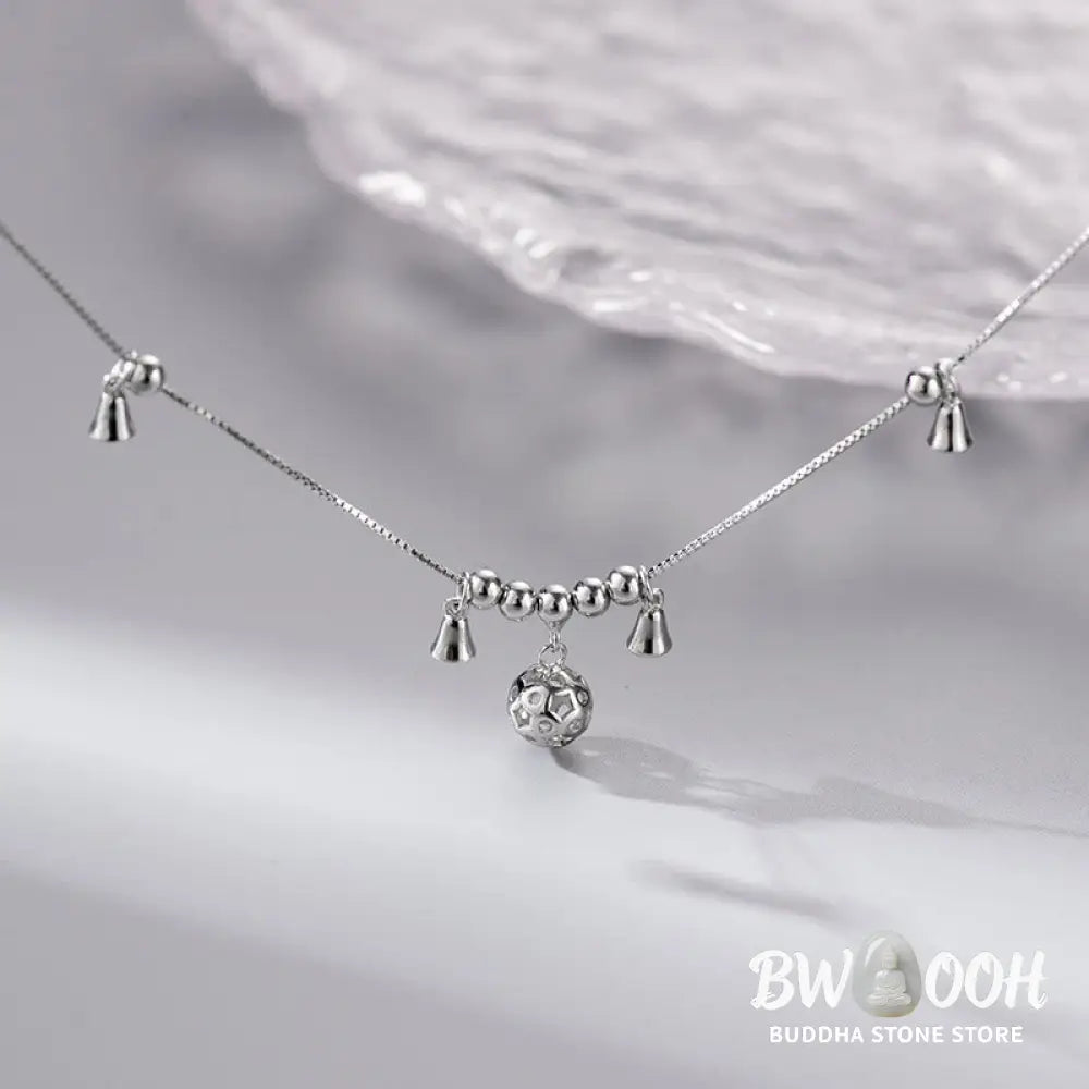 Buddha Stones 925 Sterling Silver Antiquity Bell Protection Anklet - Silver Anklet(Circumference:25.7-30.2cm) - Anklet