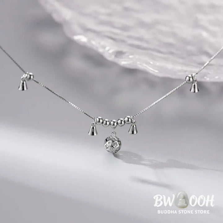 Buddha Stones 925 Sterling Silver Antiquity Bell Protection Anklet - Silver Anklet(Circumference:25.7-30.2cm) - Anklet