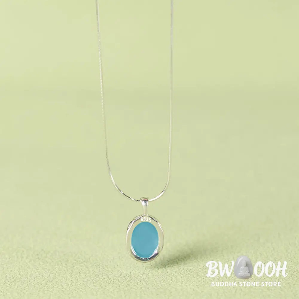 Buddha Stones 925 Sterling Silver Aquamarine Healing Clavicle Chain Necklace Pendant - BWOOOH - Silver Aquamarine
